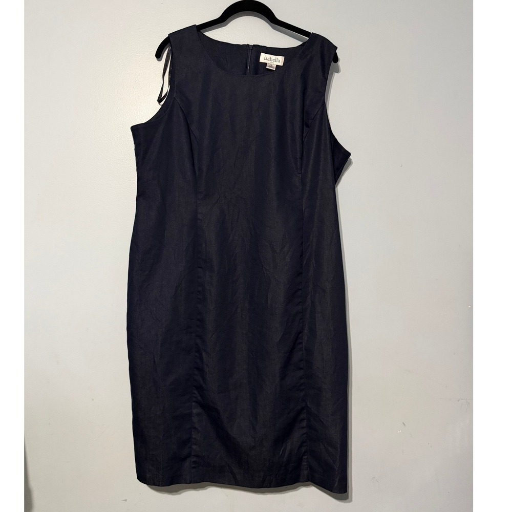 Isabella Suits Size 18‎ Navy Blue Sleeveless Sheath Dress Professional Formal